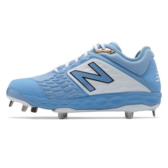 NWT NEW BALANCE L300SD4 LIGHT BLUE/WHITE METAL BASEBALL CLEATS/SHOES 17D (WIDE) - Picture 2 of 10